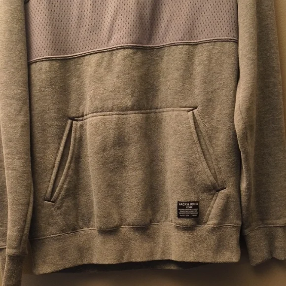 Jack & Jones - Gray Hoodie with Mesh Accent - Picture 3 of 6